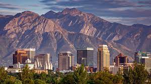 Downtown Salt Lake City Mountains In Background